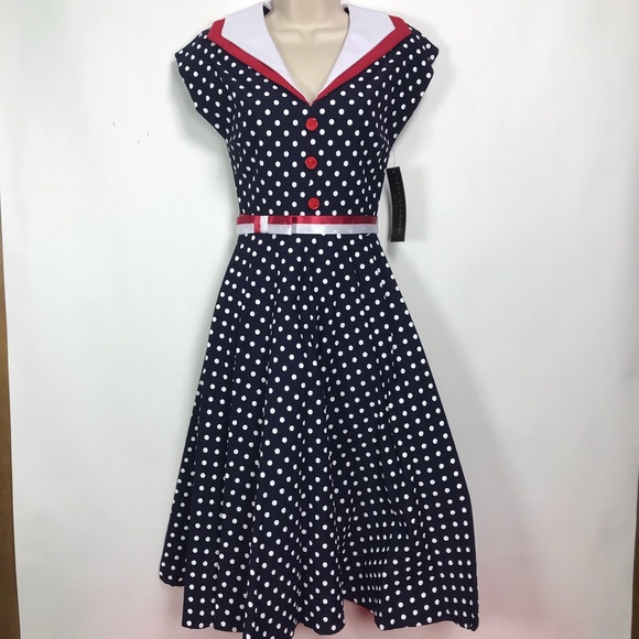 Stop Staring Dresses & Skirts - Stop Staring Red White Blue Swing Dress NWT